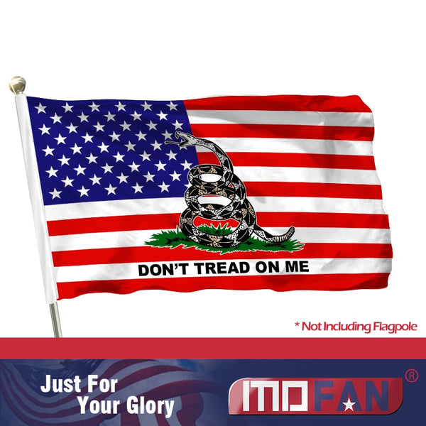 MOFAN Gadsden American Flag 3x5ft-Brilliant Colors Durable Nylon- Don't Tread On Me Flag with 2 Strong Grommets Patriotic Deco