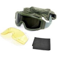 Tactical Goggles Military Shooting Glasses GX1000 Black 3 Lens Motorcycle Windproof Wargame Sunglasses