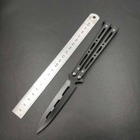 Dropship 440C Steel Training folding Knife butterfly in knife titanium practice tool no edge dull training knife kit accessories