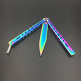 Dropship 440C Steel Training folding Knife butterfly in knife titanium practice tool no edge dull training knife kit accessories