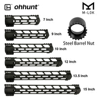 AR15 Free Float M-LOK Handguard 7" 9" 10" 12" 13.5" 15" Picatinny Rail Mount with Steel Barrel Nut