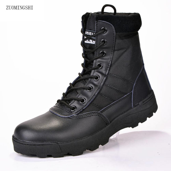 Winter Lined Leather Combat Tactical boots