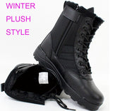 Winter Lined Leather Combat Tactical boots