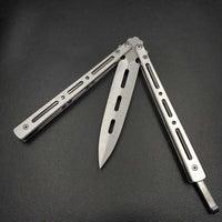 Dropship 440C Steel Training folding Knife butterfly in knife titanium practice tool no edge dull training knife kit accessories