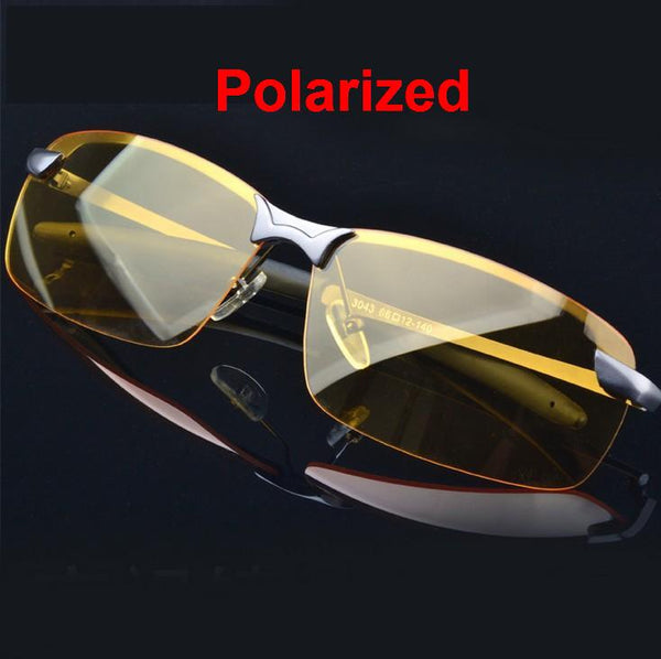 M4 Fashion Polarized Sunglasses Night Vision Goggles men's car Driving Glasses Anti-glare Silver  Alloy Frame glasses