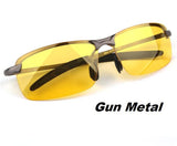 M4 Fashion Polarized Sunglasses Night Vision Goggles men's car Driving Glasses Anti-glare Silver  Alloy Frame glasses