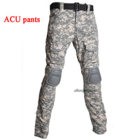 Outdoor Airsoft Paintball Clothing Military Shooting Uniform Tactical Combat Camouflage Shirts Cargo Pants Elbow Knee Pads Suits