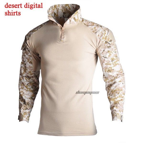 Outdoor Airsoft Paintball Clothing Military Shooting Uniform Tactical Combat Camouflage Shirts Cargo Pants Elbow Knee Pads Suits