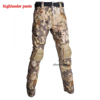 Outdoor Airsoft Paintball Clothing Military Shooting Uniform Tactical Combat Camouflage Shirts Cargo Pants Elbow Knee Pads Suits
