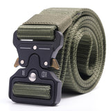 Tactical Military Belt Men Nylon Belt Metal Buckle for Outdoor Activity and Daily Wearing Quick Release Gear Clip