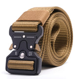 Tactical Military Belt Men Nylon Belt Metal Buckle for Outdoor Activity and Daily Wearing Quick Release Gear Clip