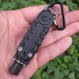 Mini Black Pocket Driver with Hex Screwdriver Led Light Carabiner Outdoor Sports Camping Self Defense EDC Tools Tactical Kits