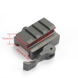 0.6" 3 Slot QD Quick Detach Lever Lock Mount Riser QR Block Picatinny Rail Adapter 20mm Adaptor AR15 M16 Rifle Red Dot Sight