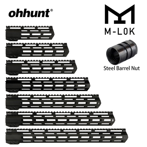 Ohhunt Slim Free Floa Handguard System 7'' 9'' 10'' 12'' 13.5'' 15'' 17'' MLOK M-LOK AR15 Handguard Fit For .223 5.56