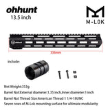 Ohhunt Slim Free Floa Handguard System 7'' 9'' 10'' 12'' 13.5'' 15'' 17'' MLOK M-LOK AR15 Handguard Fit For .223 5.56