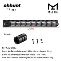 Ohhunt Slim Free Floa Handguard System 7'' 9'' 10'' 12'' 13.5'' 15'' 17'' MLOK M-LOK AR15 Handguard Fit For .223 5.56