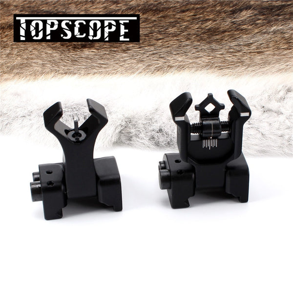 Model 4 AR 15 Tactical Flip up Front Rear Sight Sights Set Iron Diamond Apertures Dual Windage Adjustment