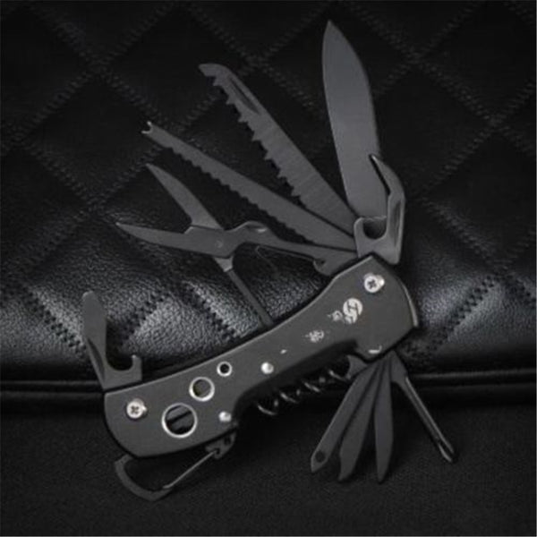 Black Multifunctional Swiss Knife Multi Purpose Army Folding Pocket Knife Outdoor Camping Survival EDC Tool