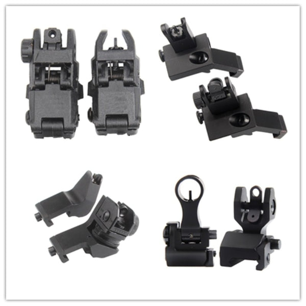 Tactical BUIS M4 AR15  AR-15 Front Rear Sight flip up Rapid Transition Backup Sight for Picatinny Rail