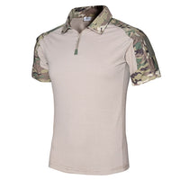 Military Mens Camouflage Short Sleeve Polo Casual Tactical Shirt Mens S-2XL BY416