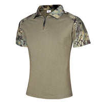 Military Mens Camouflage Short Sleeve Polo Casual Tactical Shirt Mens S-2XL BY416