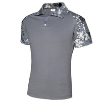 Military Mens Camouflage Short Sleeve Polo Casual Tactical Shirt Mens S-2XL BY416