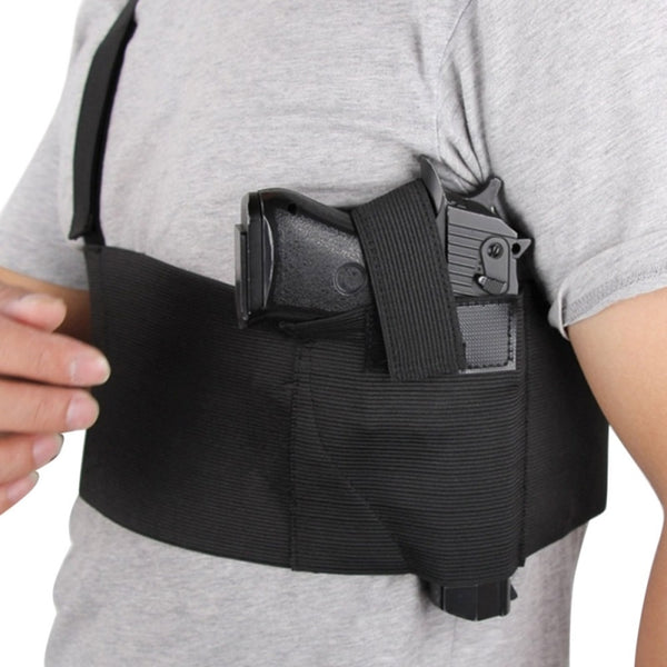 Outdoor Durable and Flexible Tactical Adjustable Belly Band Waist Pistol Gun Holster Belt Girdle