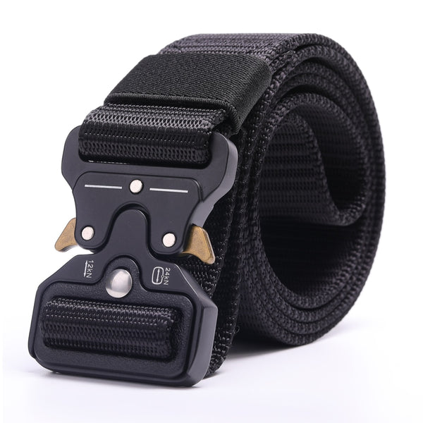 Tactical Military Belt Men Nylon Belt Metal Buckle for Outdoor Activity and Daily Wearing Quick Release Gear Clip