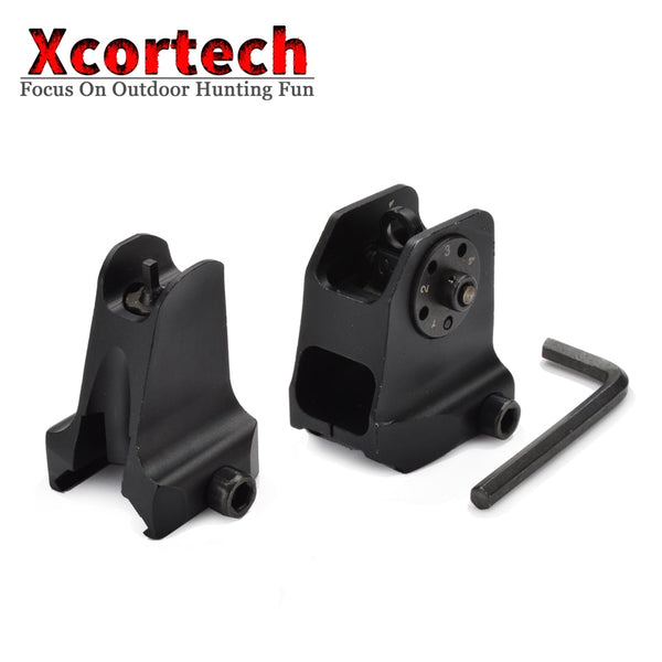 Tactical Fixed Front Rear Sight Streamline Design Standard AR15 Apertures Iron Sights BK Hunting accessories