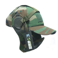 Camouflage Tactical Mesh Mask With Ear Protection With Cap