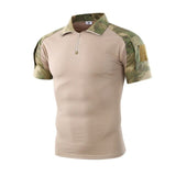 Military Mens Camouflage Short Sleeve Polo Casual Tactical Shirt Mens S-2XL BY416