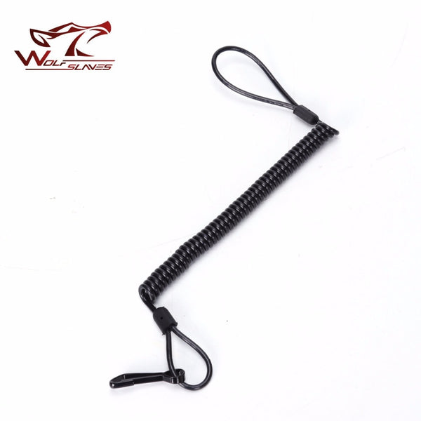 Police Tactical Pistol Gun Sling Elastic Spring Lanyard Hunting Accessories with Buckle Rubber Spring Secure Camping Rifle Sling